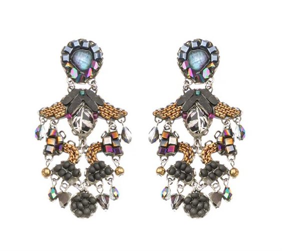 Ohrringe Ayala Bar Dame Obsidian in  Metall-Legierung Cristallo C2373 - C2373